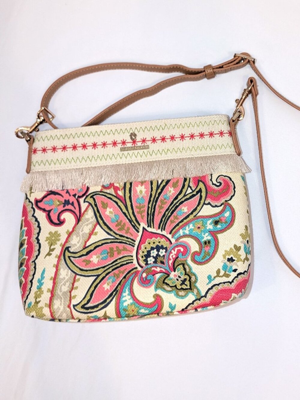 Spartina 449 | Linen & Leather Salt Meadow Hipster Crossbody Bag | One Size - Picture 10 of 14